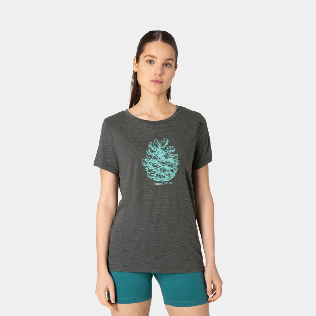 Pine Cone Tee Women Pirate Grey Melange / Wasabi