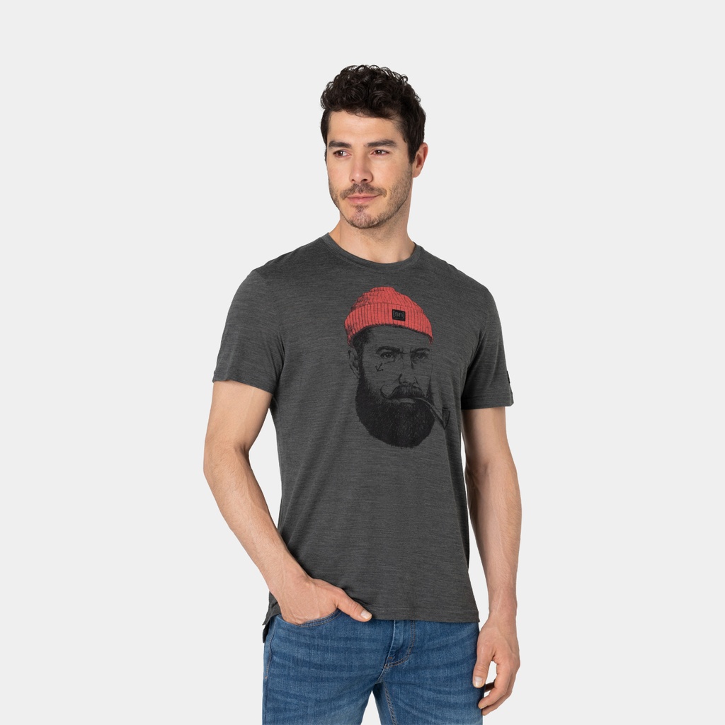 Sailor Tee Pirate Grey Melange / Jet Black / High Risk Red