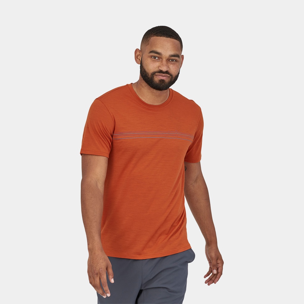 Capilene Cool Merino Graphic Shirt Fitz Roy Fader: Sandhill Rust