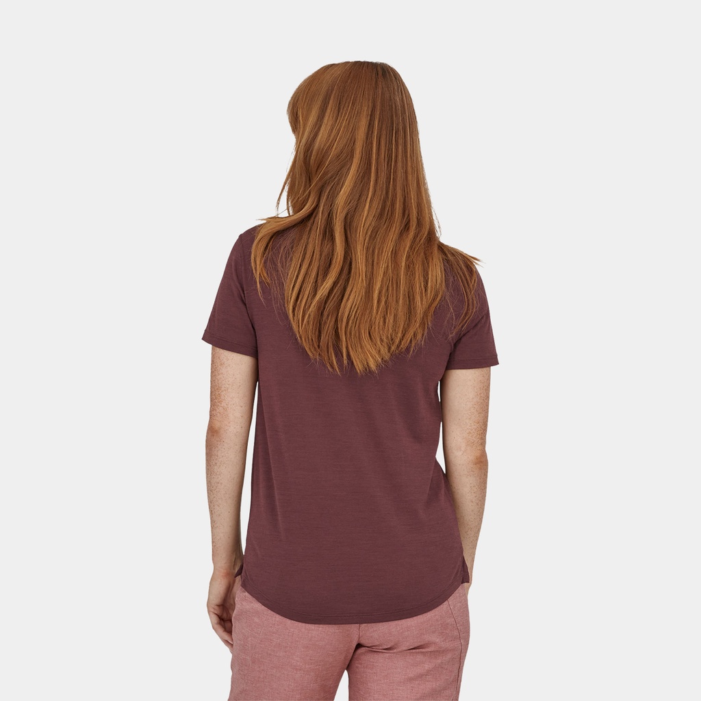 Capilene Cool Merino Graphic Shirt Women Fitz Roy Fader: Dark Ruby