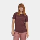 Capilene Cool Merino Graphic Shirt Women Fitz Roy Fader: Dark Ruby