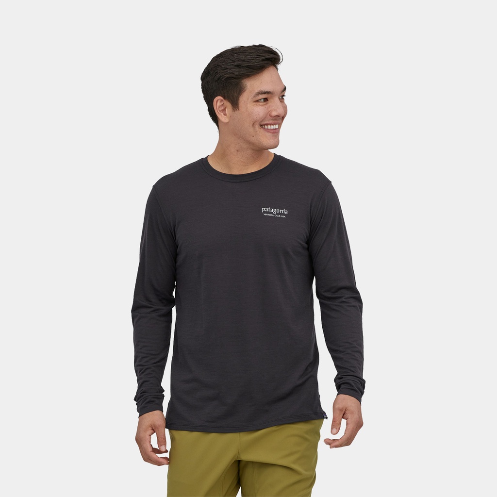 Long Sleeves Capilene Cool Merino Graphic Shirt Heritage Header: Black