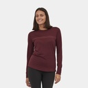 Long Sleeves Capilene Cool Merino Graphic Shirt Women Fitz Roy Fader: Dark Ruby