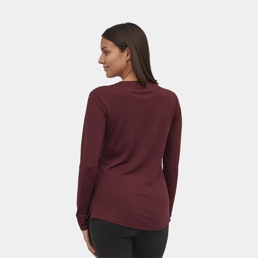 Long Sleeves Capilene Cool Merino Graphic Shirt Women Fitz Roy Fader: Dark Ruby