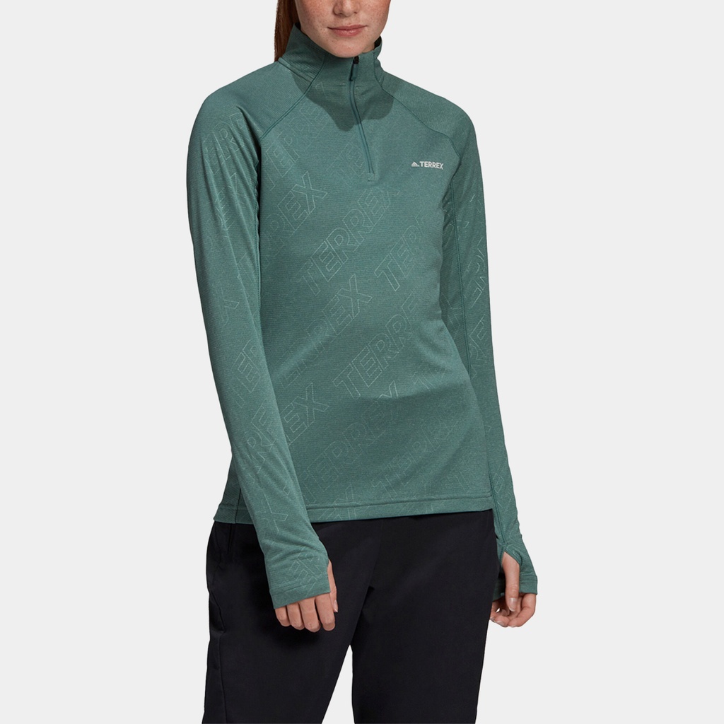 TraceRocker Half-Zip Long Sleeves Women Tech Emerald