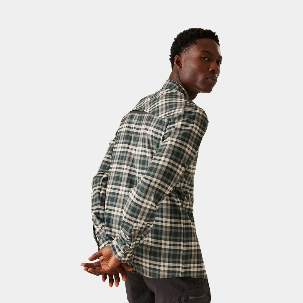 Trav Pack Away Long Sleeve Shirt Agave Green Chk