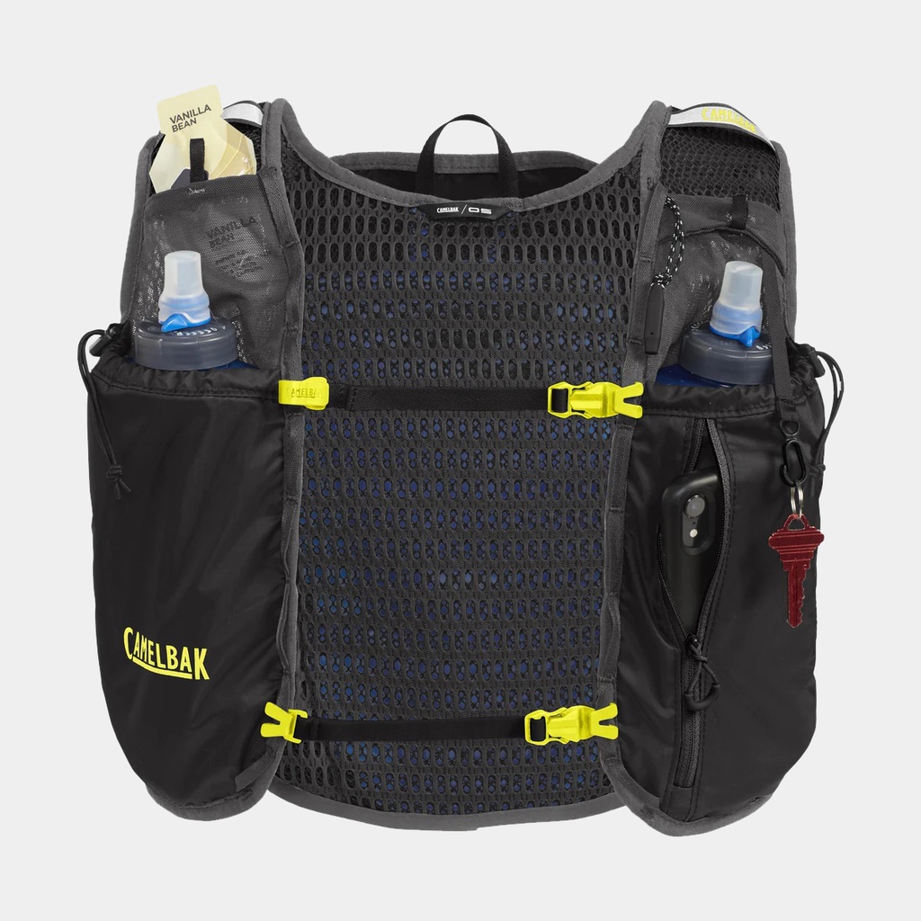 Circuit Run Vest Black / Safety Yellow