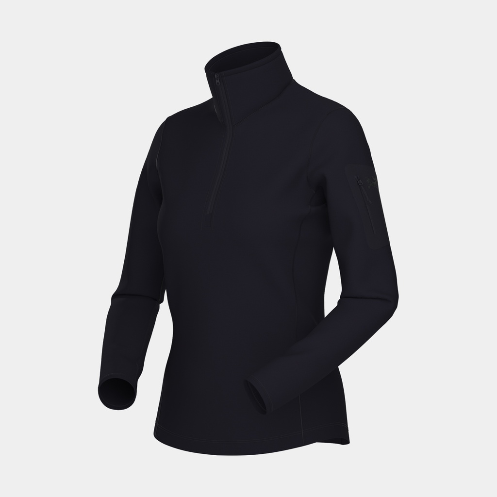 Kyanite Baselayer Zip Neck Women Black