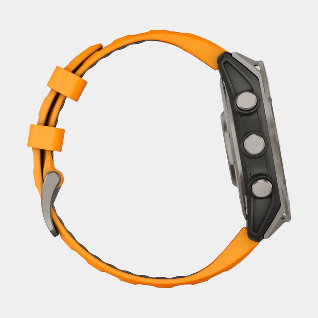 Fenix 8 Amoled Sapphire Titanium w/ Orange / Graphite Silicone Band