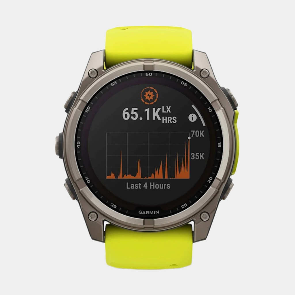 Fenix 8 Solar Sapphire Titanium w/ Yellow / Graphite Silicone Band