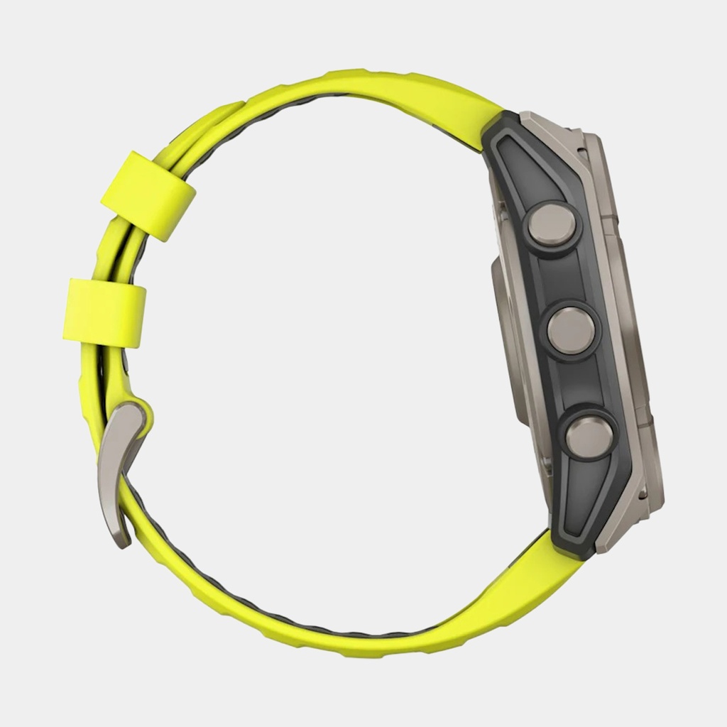 Fenix 8 Solar Sapphire Titanium w/ Yellow / Graphite Silicone Band