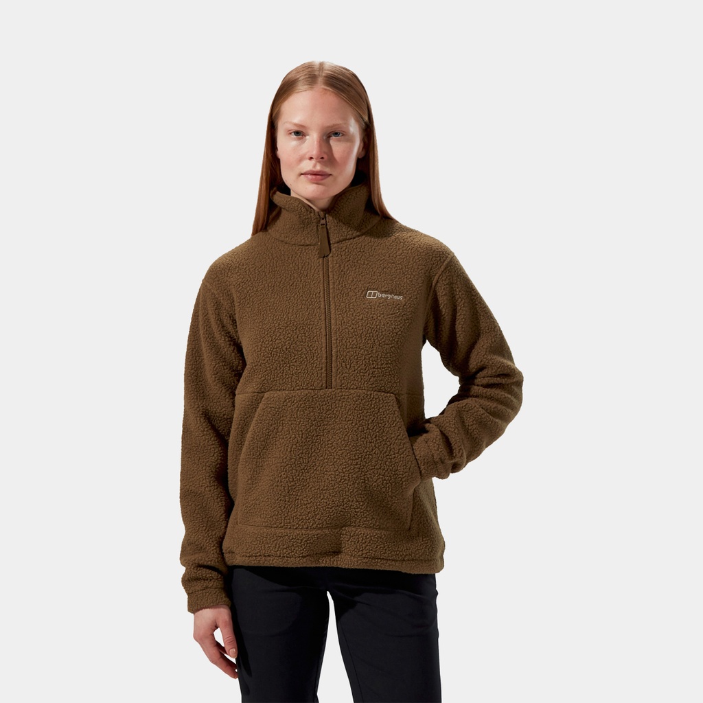 Hawksker Fleece Half Zip Women Bark