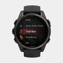 Fenix 8 Amoled Sapphire Titanium Carbon Gray DLC w/ Black / Pebble Gray Silicone Band