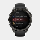 Fenix 8 Amoled Sapphire Titanium Carbon Gray DLC w/ Black / Pebble Gray Silicone Band