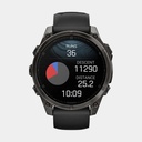 Fenix 8 Amoled Sapphire Titanium Carbon Gray DLC w/ Black / Pebble Gray Silicone Band