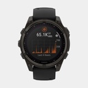 Fenix 8 Solar Sapphire Titanium DLC Carbon Grey w/ Black  w/ Black / Pebble Gray Silicone Band