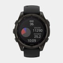 Fenix 8 Solar Sapphire Titanium DLC Carbon Grey w/ Black  w/ Black / Pebble Gray Silicone Band