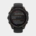 Fenix 8 Solar Sapphire Titanium DLC Carbon Grey w/ Black  w/ Black / Pebble Gray Silicone Band