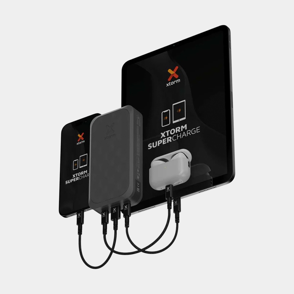 100W Rugged Flashlight Power Bank 40.000mAh Torch Black / Orange
