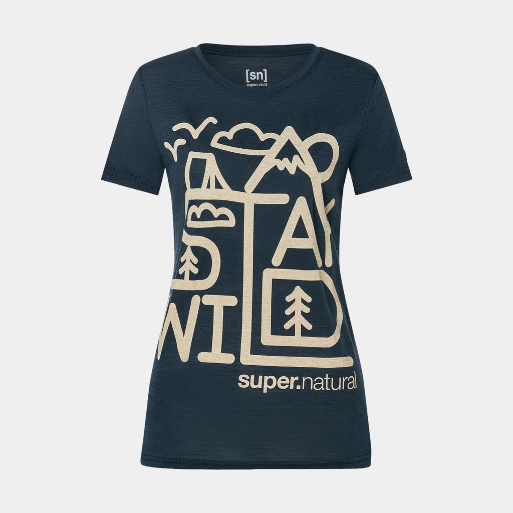 Stay Wild Tee Women Blueberry / Semolina