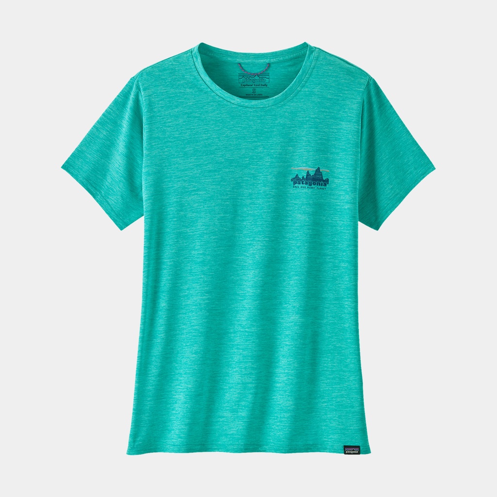 Cap Cool Daily Graphic Shirt Women '73 Skyline: Subtidal Blue X-Dye