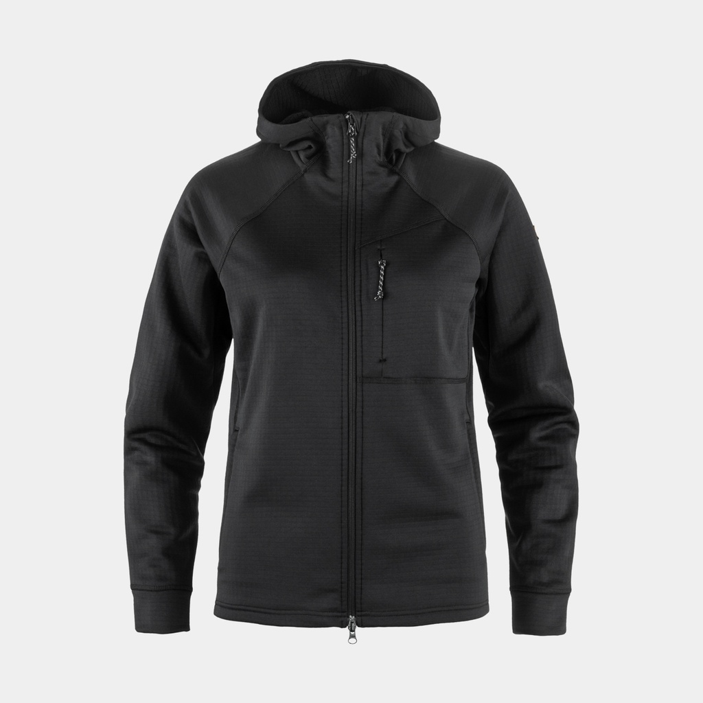 Abisko Grid Fleece Hoodie Women Black