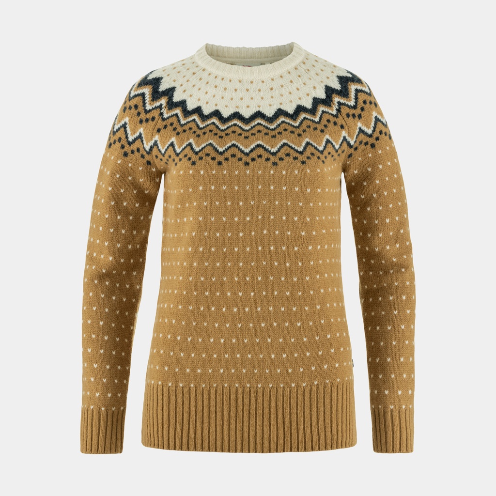 Övik Knit Sweater Women Buckwheat Brown / Chalk White