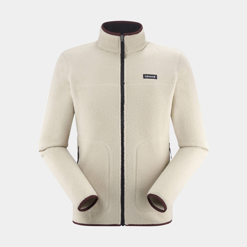 Maury Sherpa Full Zip Beige Chiné