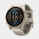 Fenix 8 - 43mm Amoled Sapphire Soft Gold w/ Fog Gray / Dark Sandstone Silicone Band