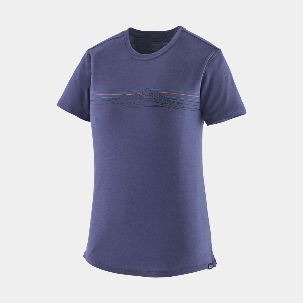 Capilene Cool Merino Graphic Shirt Women Strata Stripe: Solstice Purple