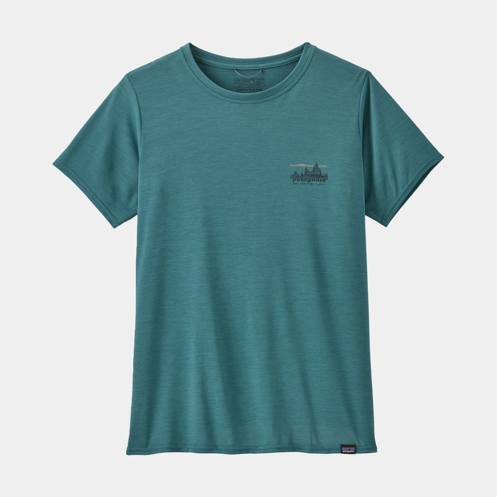 Cap Cool Daily Graphic Shirt Women '73 Skyline: Wetland Blue X-Dye