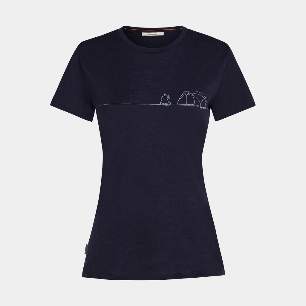 Tech Lite Short Sleeves Tee 150 Single Line Camp Women Midnight Navy