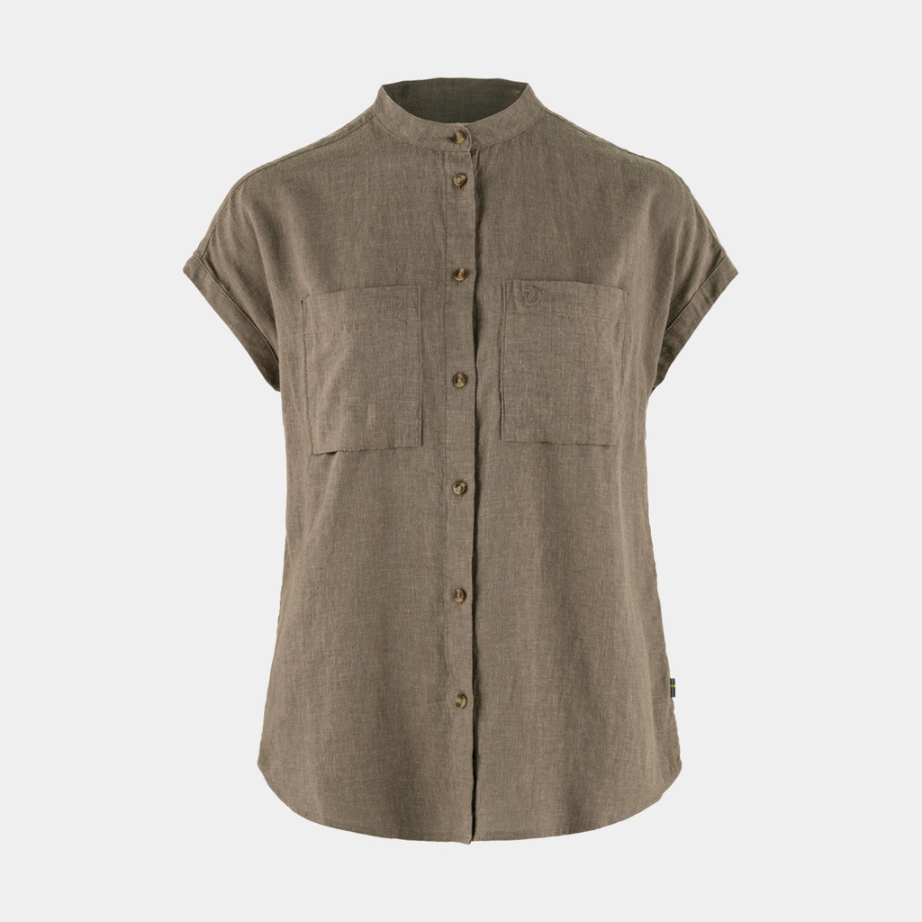 Övik Hemp Shirt Short Sleeves Women Suede Brown