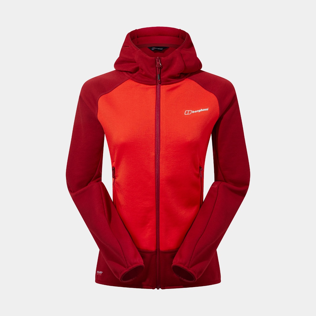 Heuberg Hoody Polartec Fleece Jacket Women (2023) Poinciana / Red Dahlia