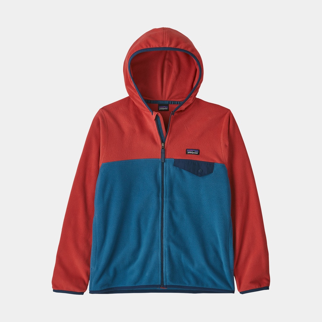 Micro D Snap-T Fleece Jacket Kids Wavy Blue w/Sumac Red