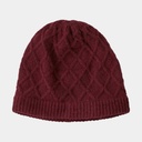Honeycomb Knit Beanie Women Wax Red
