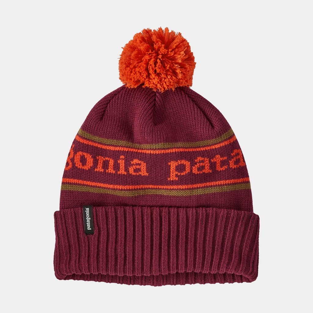 Powder Town Beanie Kids Park Stripe Knit: Fox Red