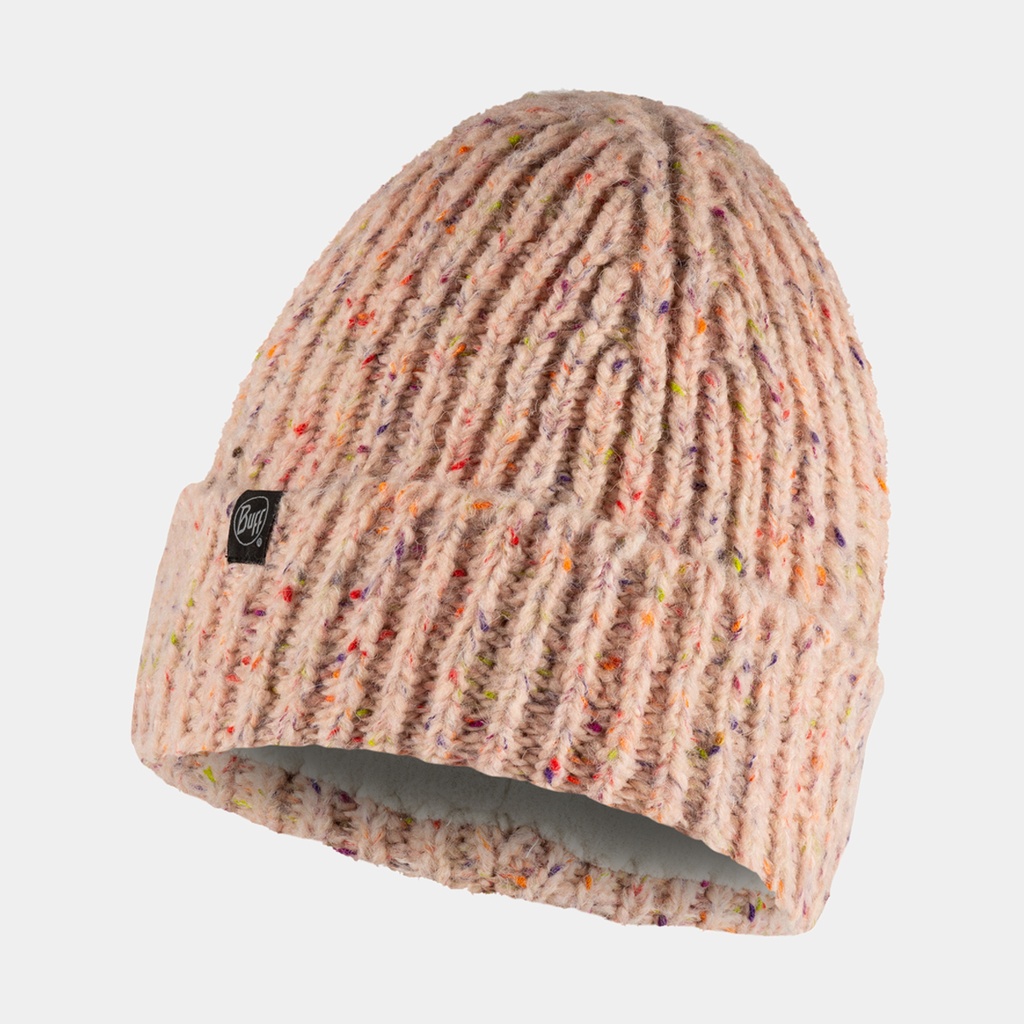 Knitted & Fleece Band Hat Kim Pale Pink
