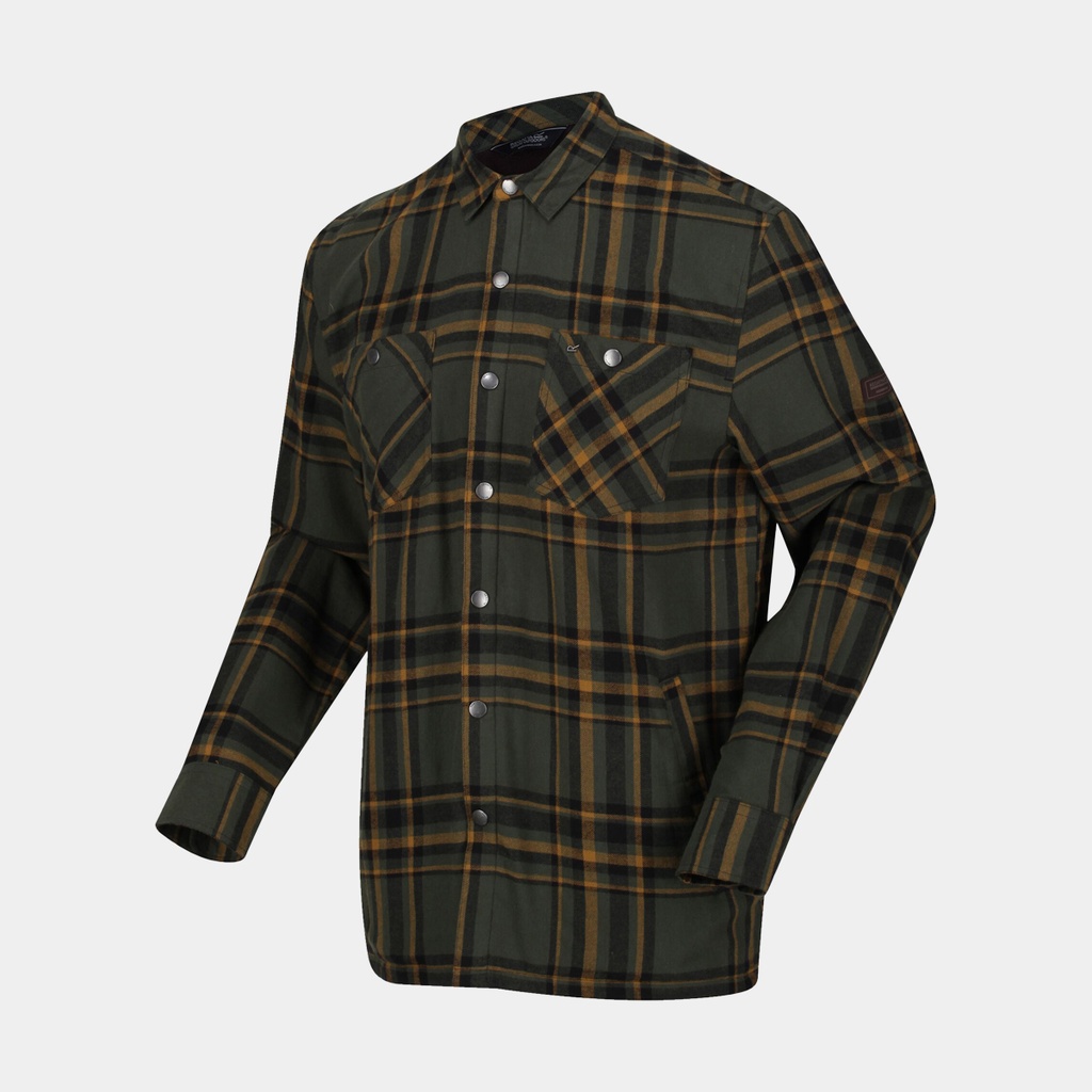 Thamos Long Sleeves Shirt Dark Khaki Check