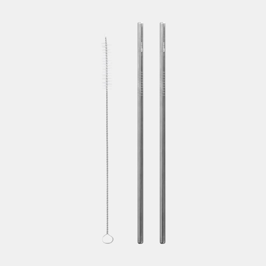 Pailles Droites Inox (2pcs) + goupillon