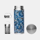 Théière Isotherme 400ml Inox Flowers Bleu