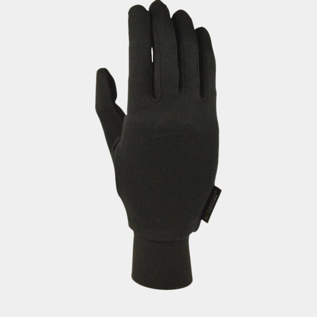 Silk Liner Gloves Black