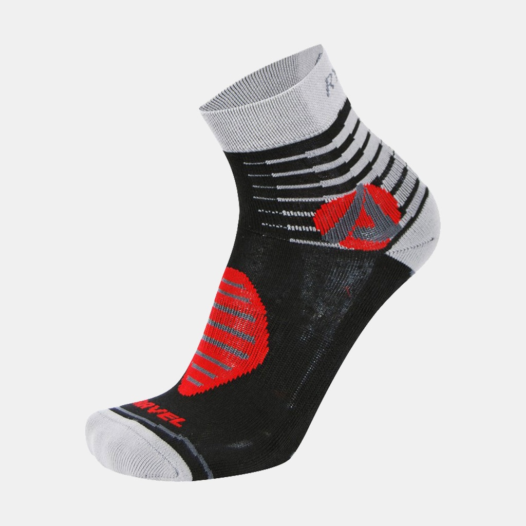 Travel Ankle Socks Gris Anthracite / Rouge (2pcs)