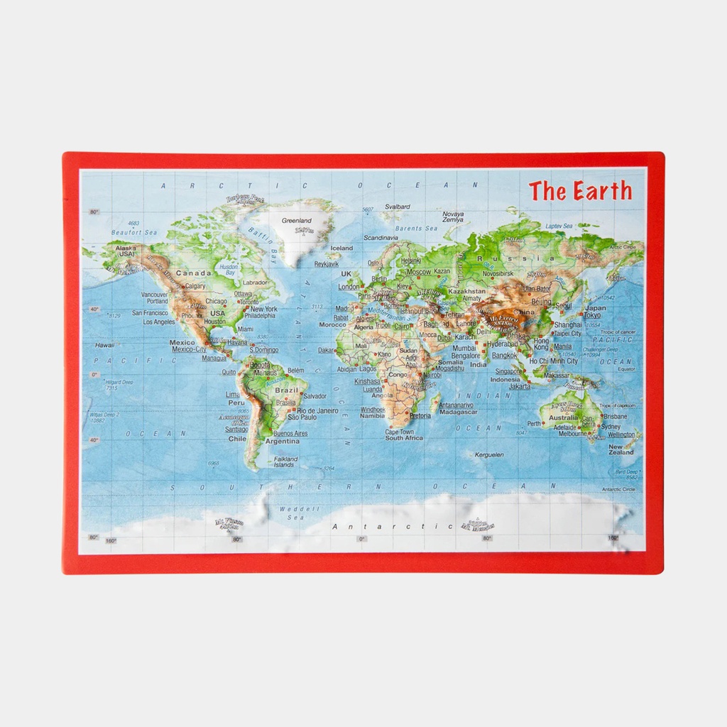 Monde - Carte postale en relief
