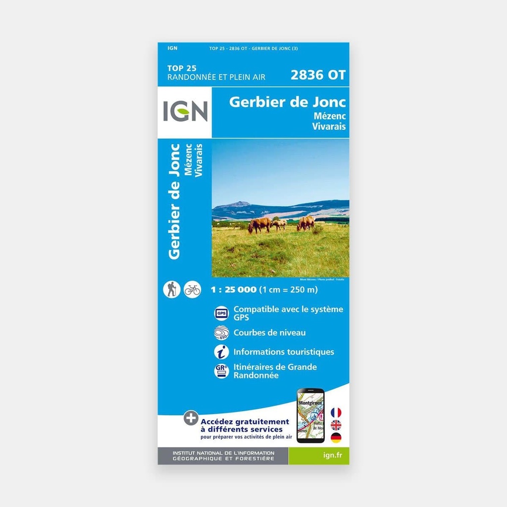 Gerbier de Jonc / Mézenc / Vivarais GPS 1/25 2836OT