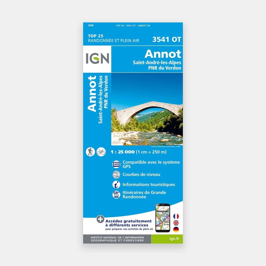 Annot / St-André les Alpes / PNR du Verdon GPS 1/25 3541OT