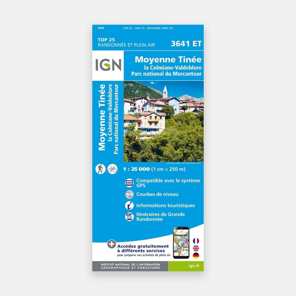 Moyenne Tinée  La Colmiane GPS 1/25 3641ET