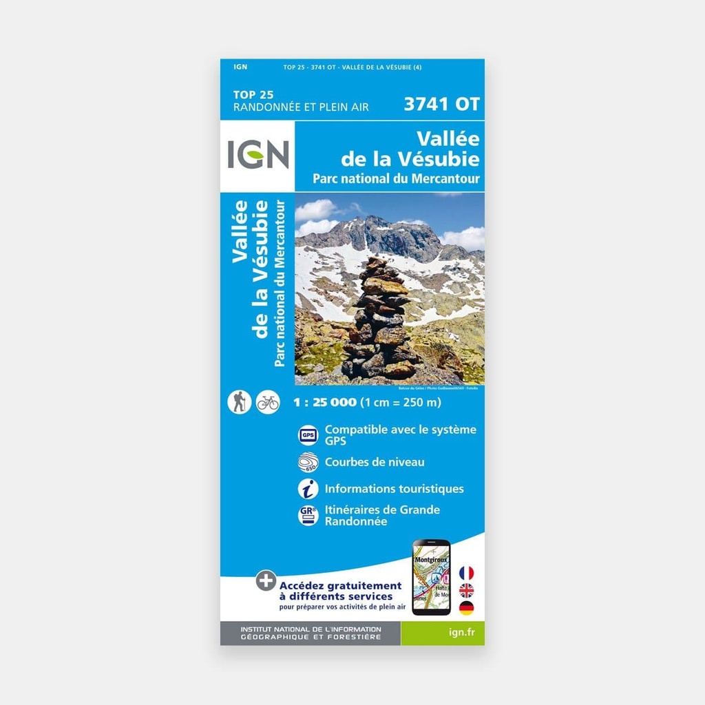 Vallée de la Vésubie / PN du Mercantour 1/25 3741OT