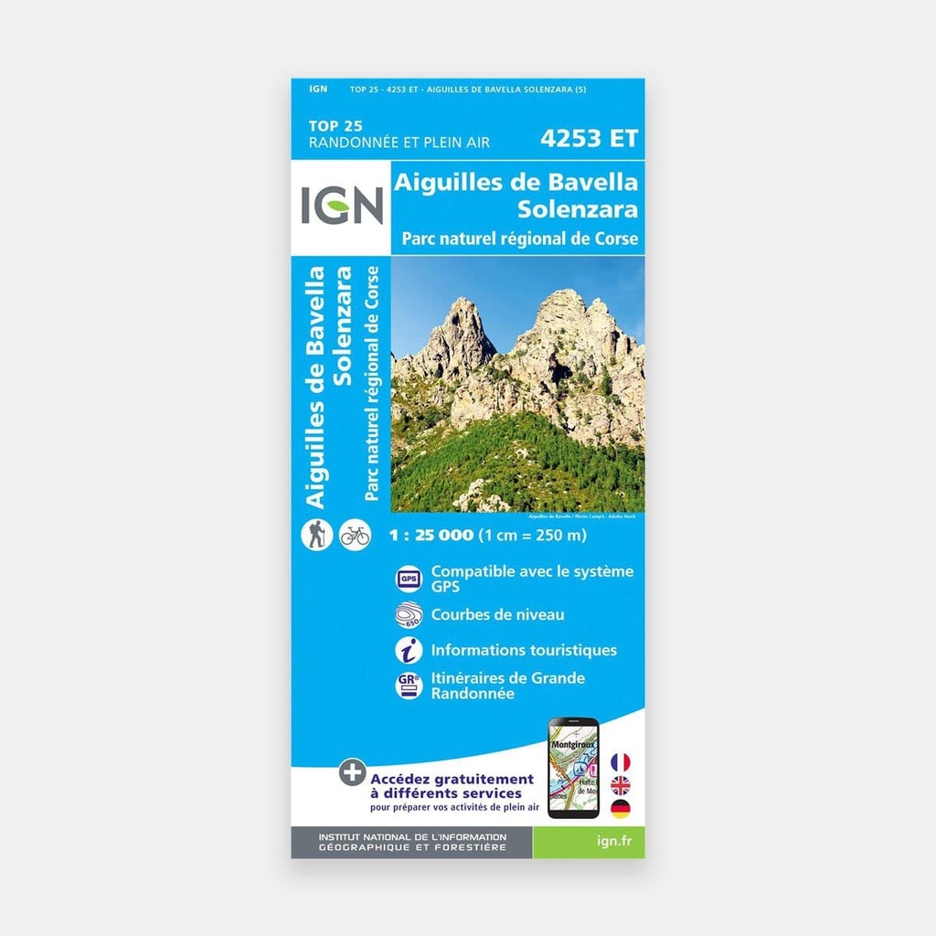Aiguilles de Bavella / Solenzara / PNR de Corse GPS 1/25 4253ET