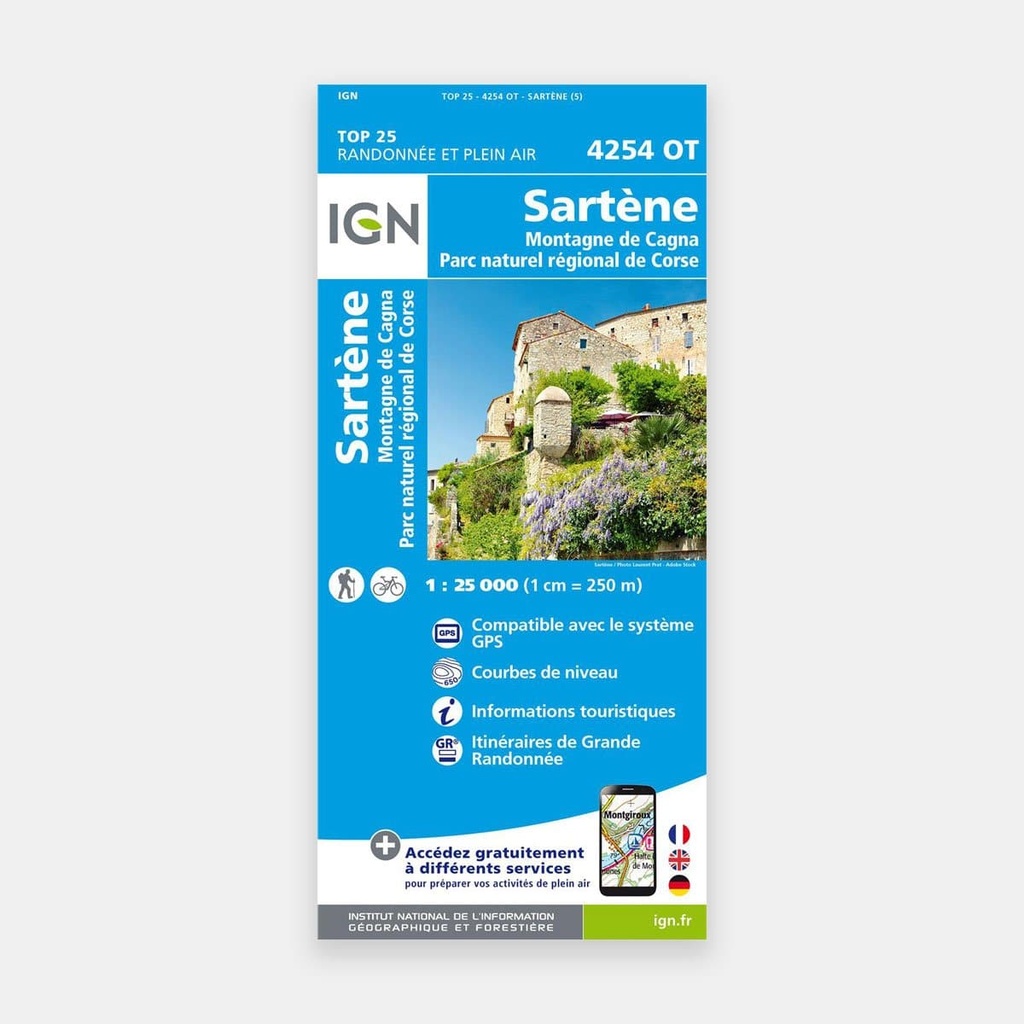 Sartène / Montagne de Cagna / PNR de Corse GPS 1/25 4254OT